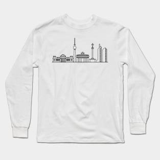 Berlin Skyline in black with details Long Sleeve T-Shirt